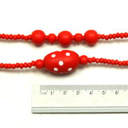 KORALE CZERWONE W BIAŁE KROPKI 90 cm                                                                       0611-74 - 3