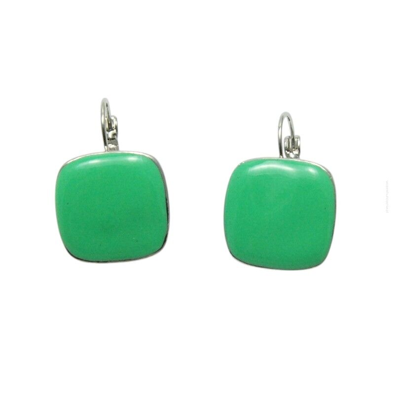 KOLCZYKI WISZĄCE EMALIOWANE ZIELONE                                          (9361-4 SAM)