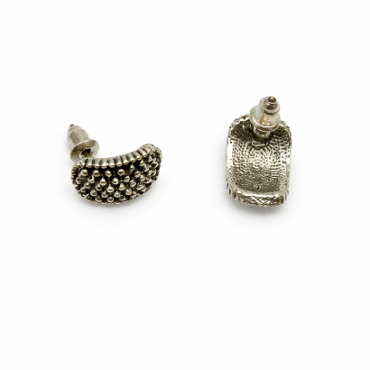 KOLCZYKI METALOWE NA PALETCE (12 PAR) ZAOKRĄGLONE PROSTOKĄTNE 0617-35