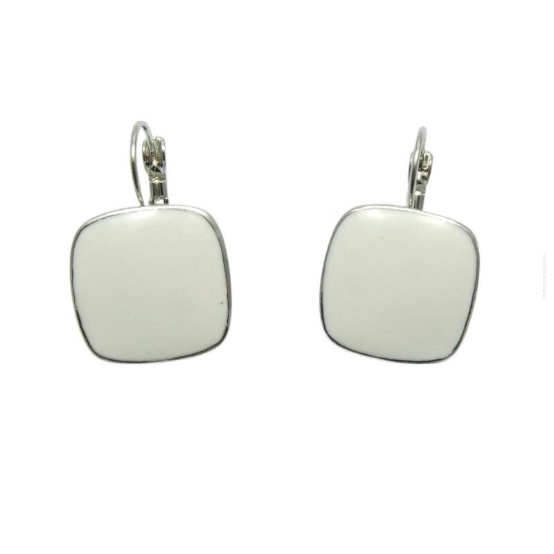 KOLCZYKI WISZĄCE EMALIOWANE BIAŁE                                                          (9361-1 SAM)