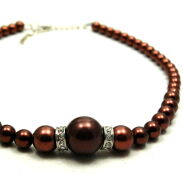 KORALE PEREŁKI Z CYRKONIAMI BRĄZOWE                                                               0614-506 - 2