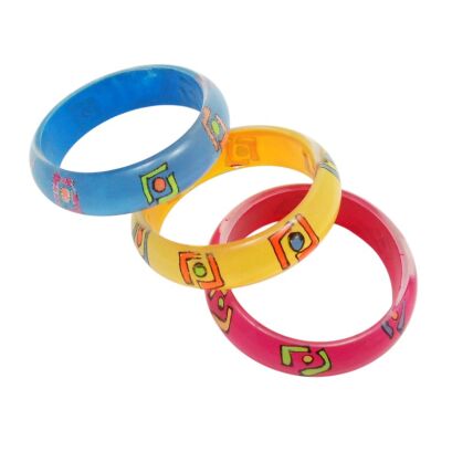 BRANSOLETKI PLASTIKOWE KOLOROWE 3 SZTUKI                                                                        (6343A SH)