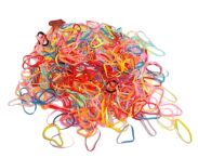 GUMKI RECEPTURKI DO WŁOSÓW SILIKONOWE KOLOROWE 500 SZTUK                            (R5/M/500) - 2