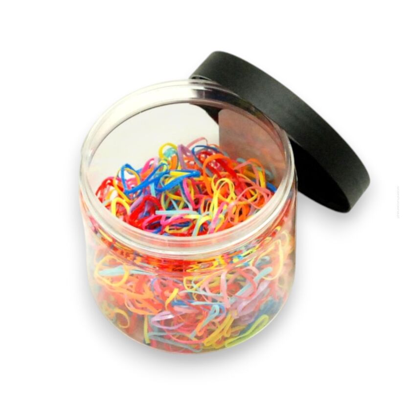 GUMKI RECEPTURKI DO WŁOSÓW SILIKONOWE KOLOROWE 500 SZTUK                            (R5/M/500)