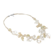 NASZYJNIK /WISIOR BEŻOWY Z KORALIKAMI                                                                (0643-1019 SAH) - 2