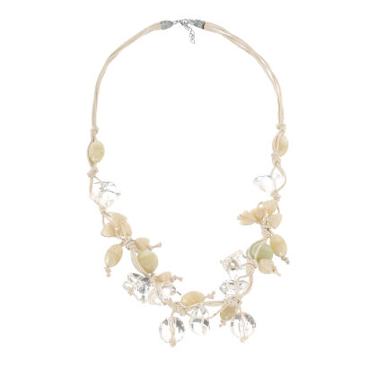 NASZYJNIK /WISIOR BEŻOWY Z KORALIKAMI                                                                (0643-1019 SAH)