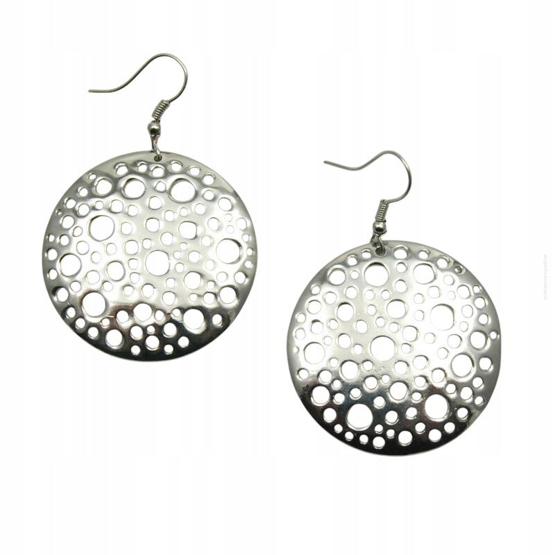 KOLCZYKI WISZĄCE METALOWE OKRĄGŁE AŻUROWE                                         (3939-6111 SA)