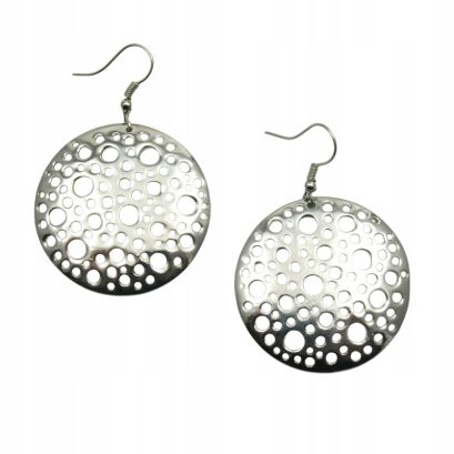 KOLCZYKI WISZĄCE METALOWE OKRĄGŁE AŻUROWE                                         (3939-6111 SA)