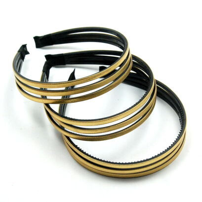 OPASKI DO WŁOSÓW POTRÓJNE W ZŁOTYM KOLORZE 6 SZTUK (2624 SAM)