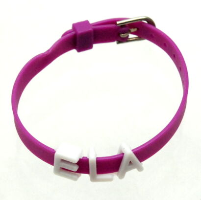 BRANSOLETKA SILIKONOWA  FIOLETOWA Z LITERKAMI                                                                     (7484 SAH)