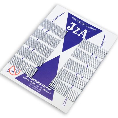 WSUWKI DO WŁOSÓW IZA KARBOWANE SREBRNE 5 CM 2 KULKI 100 SZTUK                                        (355/100)