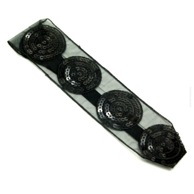 OPASKA NA GŁOWĘ ELASTYCZNA TIULOWA KOŁA CEKINY 0314-38