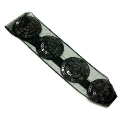 OPASKA NA GŁOWĘ ELASTYCZNA TIULOWA KOŁA CEKINY 0314-38