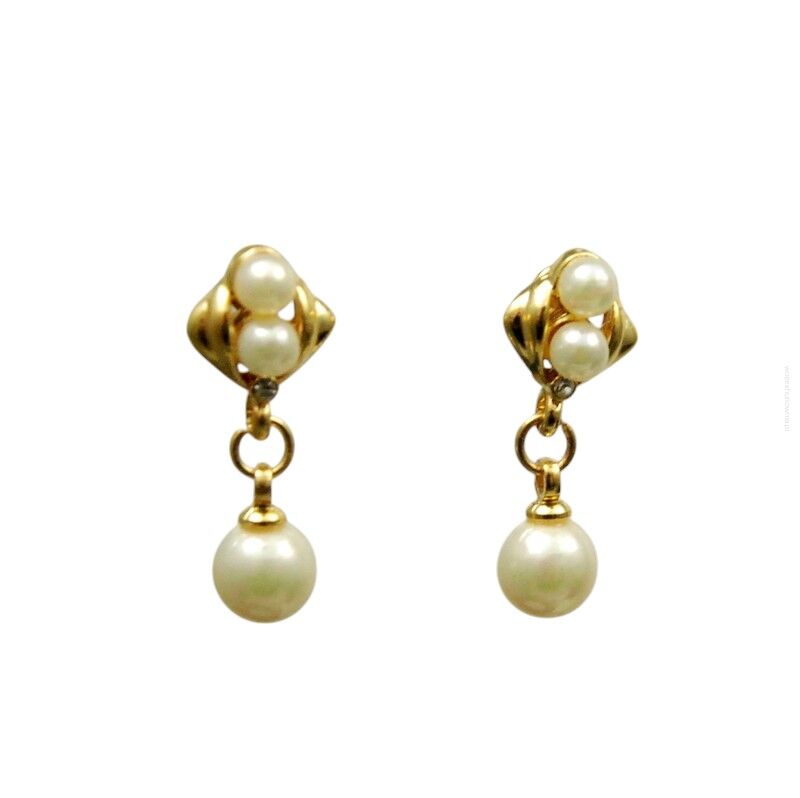 KOLCZYKI MAŁE WISZĄCE Z PEREŁKMI                                                                              (8652-2 SA)