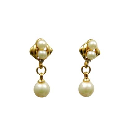 KOLCZYKI MAŁE WISZĄCE Z PEREŁKMI                                                                              (8652-2 SA)