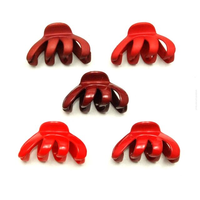 SZCZĘKI DO WŁOSÓW ŚREDNIE CZERWONE (12 SZT) 0129-11