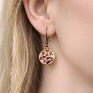 KOLCZYKI WISZĄCE KOŁA PEŁNE KOLOR MIEDZI ETHNIC / BOHO / VINTAGE 608-268 - 2