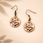 KOLCZYKI WISZĄCE KOŁA PEŁNE KOLOR MIEDZI ETHNIC / BOHO / VINTAGE 608-268 - 3