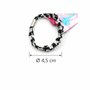 GUMKI DO WŁOSÓW Z BLASZKĄ CZARNO -BIAŁE (KPL.6 SZT) 0045d - 2