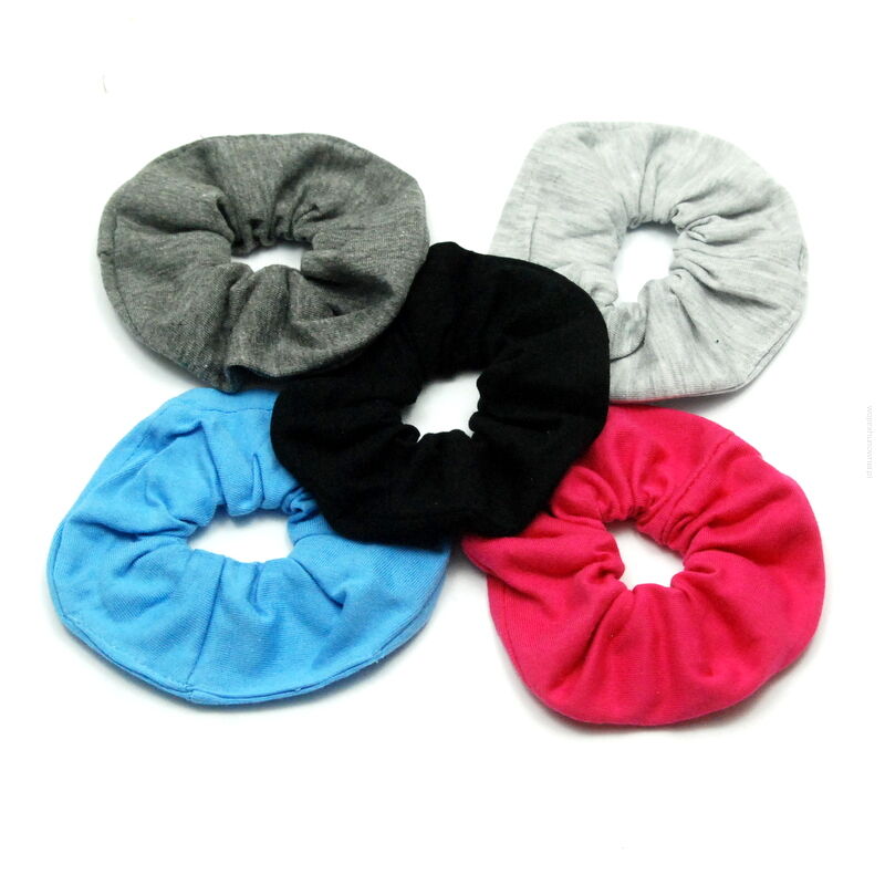 GUMKI DO WŁOSÓW SCRUNCHIE BAWEŁNIANE 5 SZTUK                                         (0233-2 SAH)