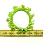 GUMKA DO WŁOSÓW OZDOBNA ZIELONA Z KORALIKAMI / KRYSZTAŁKAMI 0187-65 - 2