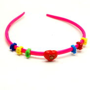 OPASKI DO WŁOSÓW SERCA DZIECIĘCE KOLOROWE 6 SZTUK (8913 SA) - 3