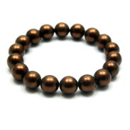 BRANSOLETKA KLASYCZNA  BRĄZOWA Z PEREŁEK JABLONEX (BRPR-18 SAH) - 3