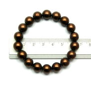 BRANSOLETKA KLASYCZNA  BRĄZOWA Z PEREŁEK JABLONEX (BRPR-18 SAH) - 4