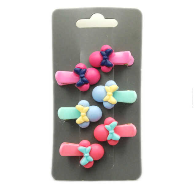 SPINKI DO WŁOSÓW DZIECIĘCE KOKARDKI 6 SZTUK (0317-603)