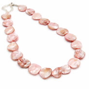 NASZYJNIK / WISIOREK RÓŻOWY Z MASY PERŁOWEJ (341LO2-2 SAM C) - 4