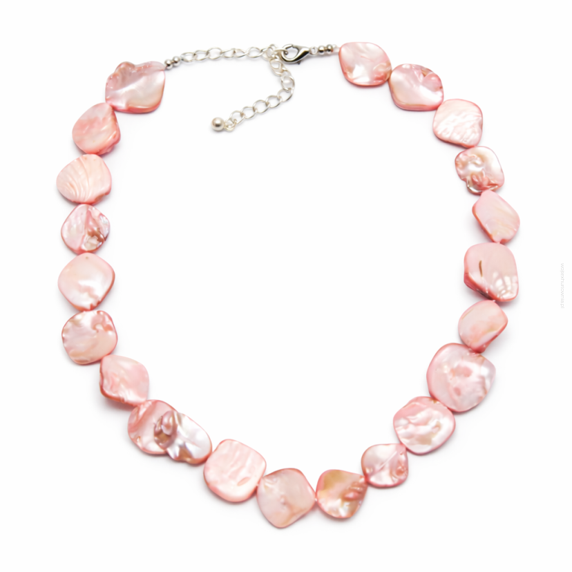 NASZYJNIK / WISIOREK RÓŻOWY Z MASY PERŁOWEJ (341LO2-2 SAM C)