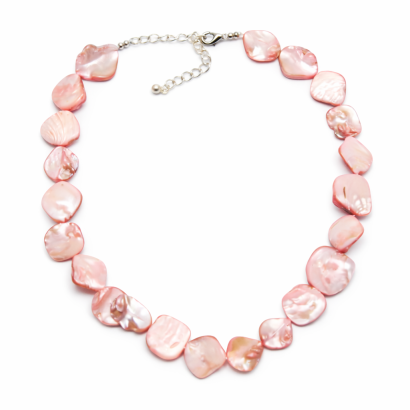 NASZYJNIK / WISIOREK RÓŻOWY Z MASY PERŁOWEJ (341LO2-2 SAM C)