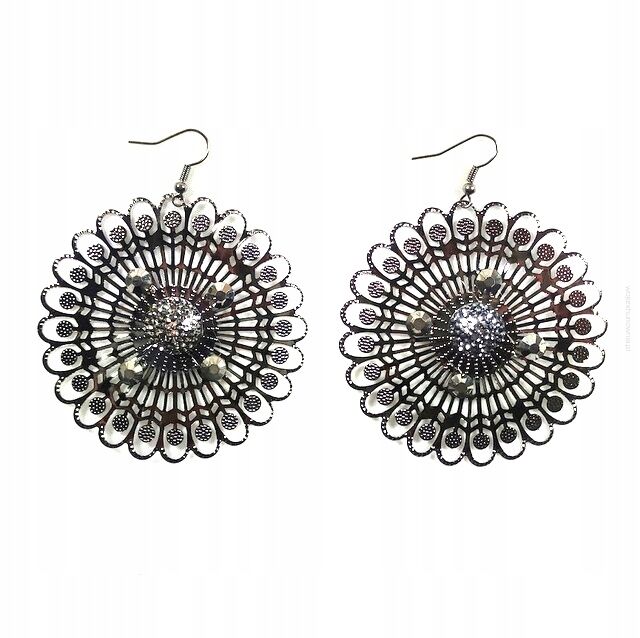 KOLCZYKI WISZĄCE OZDOBNE BLASZKI                             (0611-808 SA)