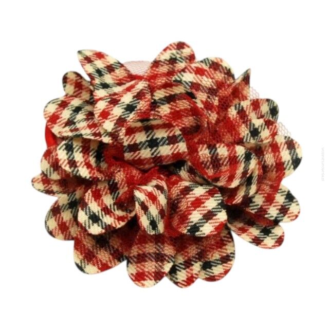 GUMKA OZDOBNA MATERIALOWA BRĄZOWA PEPITKA KWIAT (0617-47)