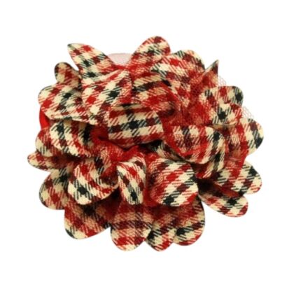 GUMKA OZDOBNA MATERIALOWA BRĄZOWA PEPITKA KWIAT (0617-47)