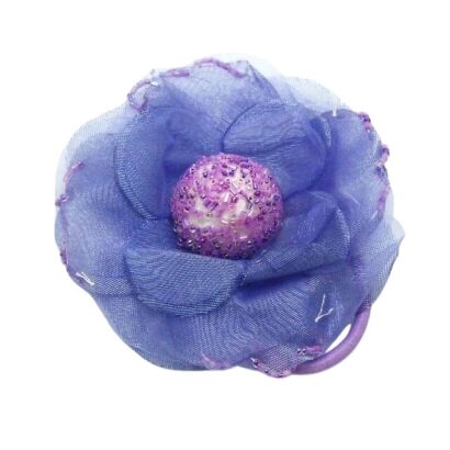 BROSZKA DAMSKA / GUMKA DO WŁOSÓW Z FIOLETOWYM KWIATEM 0615-760