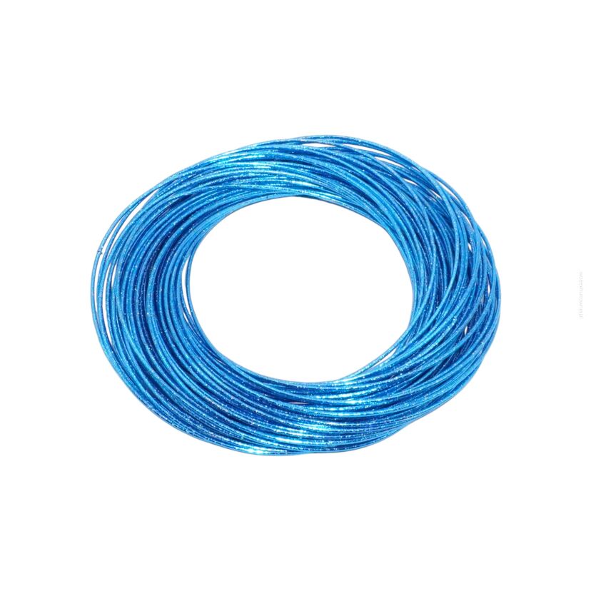 BRANSOLETKA Z CIENKICH DRUCIKÓW NIEBIESKA               (0665-94 SAH)