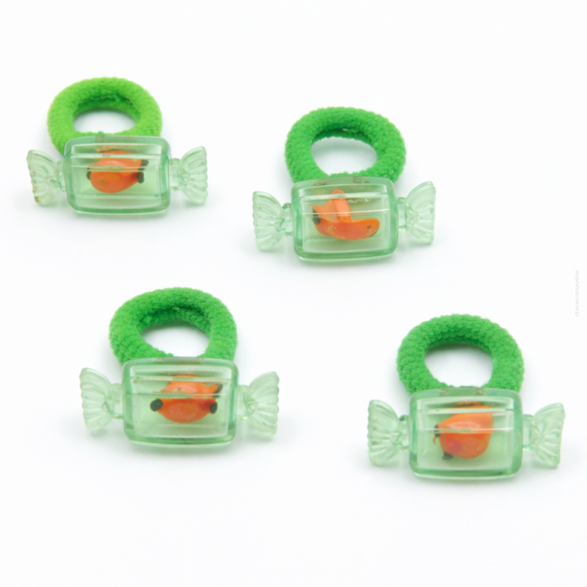 GUMKI DO WŁOSÓW DZIECIĘCE ZIELONE CUKIERKI 4 SZTUKI (0194-39 SAMH)