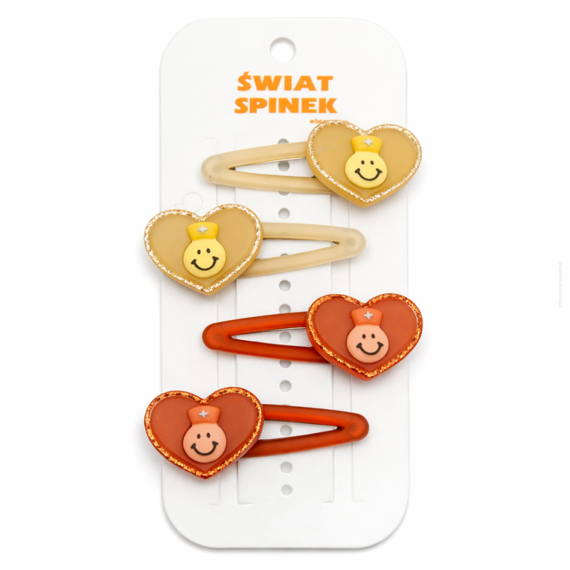 PYKI / SPINKI DO WŁOSÓW DZIECIĘCE SERDUSZKA 4 SZTUKI (0196-12 SAH)