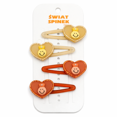 PYKI / SPINKI DO WŁOSÓW DZIECIĘCE SERDUSZKA 4 SZTUKI (0196-12 SAH)