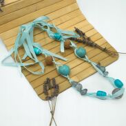 WISIOREK / NASZYJNIK NIEBIESKI ROZPINANY NA TASIEMCE                                            0612-1054 - 2