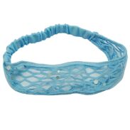 OPASKA NA GŁOWĘ ELASTYCZNA DAMSKA NA GUMCE NIEBIESKA (8802-3 SAM) - 2