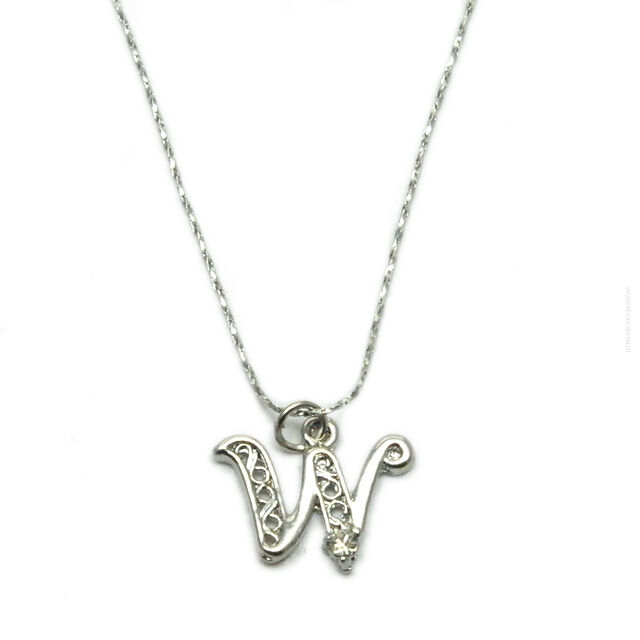 NASZYJNIK METALOWY Z ZAWIESZKĄ  LITERKA 