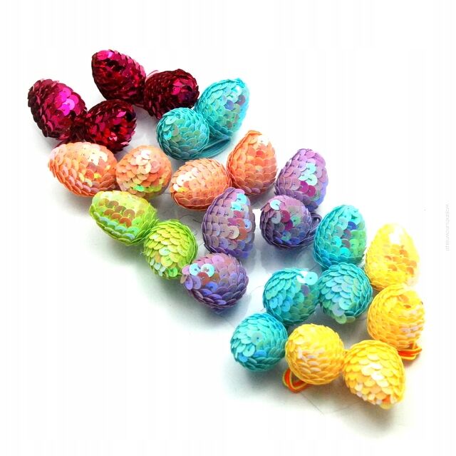 GUMKI DO WŁOSÓW DZIECIĘCE Z W KSZTAŁCIE SZYSZEK 12 SZTUK (0729 SA)