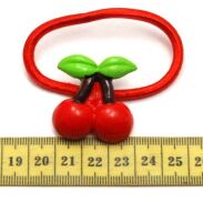 GUMKI DO WŁOSÓW Z OZDOBAMI WISIENKI 12 SZTUK (0378 S) - 2