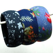 BRANSOLETKI  SZEROKIE OBSZYTE MATERIAŁEM 3 SZTUKI                                                                        (0665-163 SA) - 2