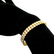 BRANSOLETKA DWURZĘDOWA Z CYRKONIAMI                                  (BROZ-12 SAH) - 2