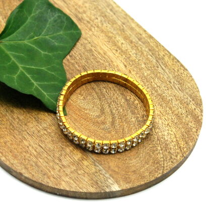 BRANSOLETKA DWURZĘDOWA Z CYRKONIAMI                                  (BROZ-12 SAH)