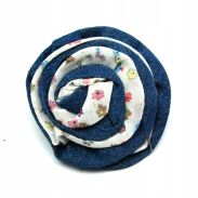 BROSZKI / GUMKI DO WLOSÓW  KWIATY  Z MATERIAŁU NIEBIESKIE 2 SZTUKI 0615-806 - 2