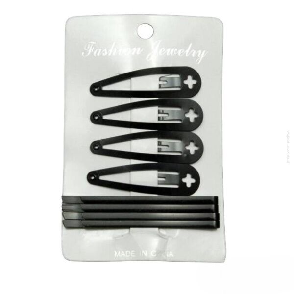 ZESTAW SPINKI PYKI I WSUWKI DO WŁOSÓW CZARNE -  8 SZTUK (0744 S)